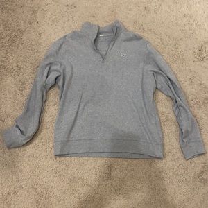 Men Vineyard Vines Quarter Zip Pullover Gray Medium Nice